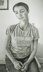 Tender pencil drawing of a young lady.